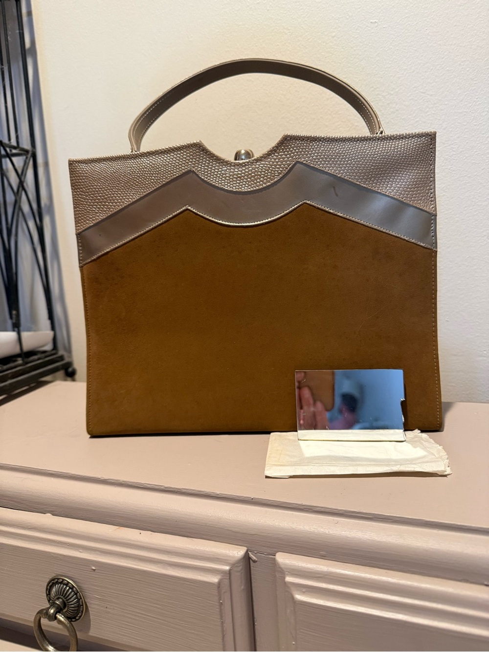 Vintage 1960s Jacqueline Hand Bag With Original Mirror